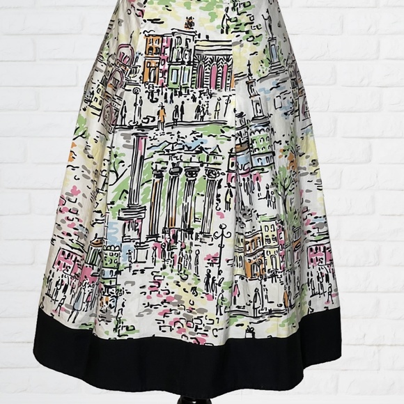 Talbots Vintage Paris Print Skirt Size 2P